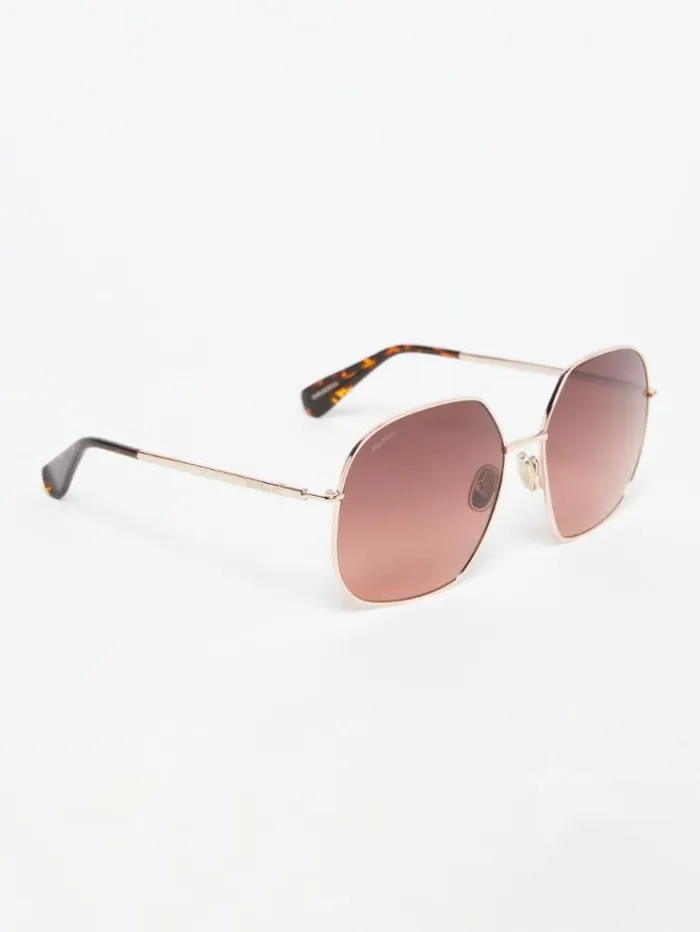 Woman Metal Sunglasses Brown Bordeaux Maxmara Eyewear