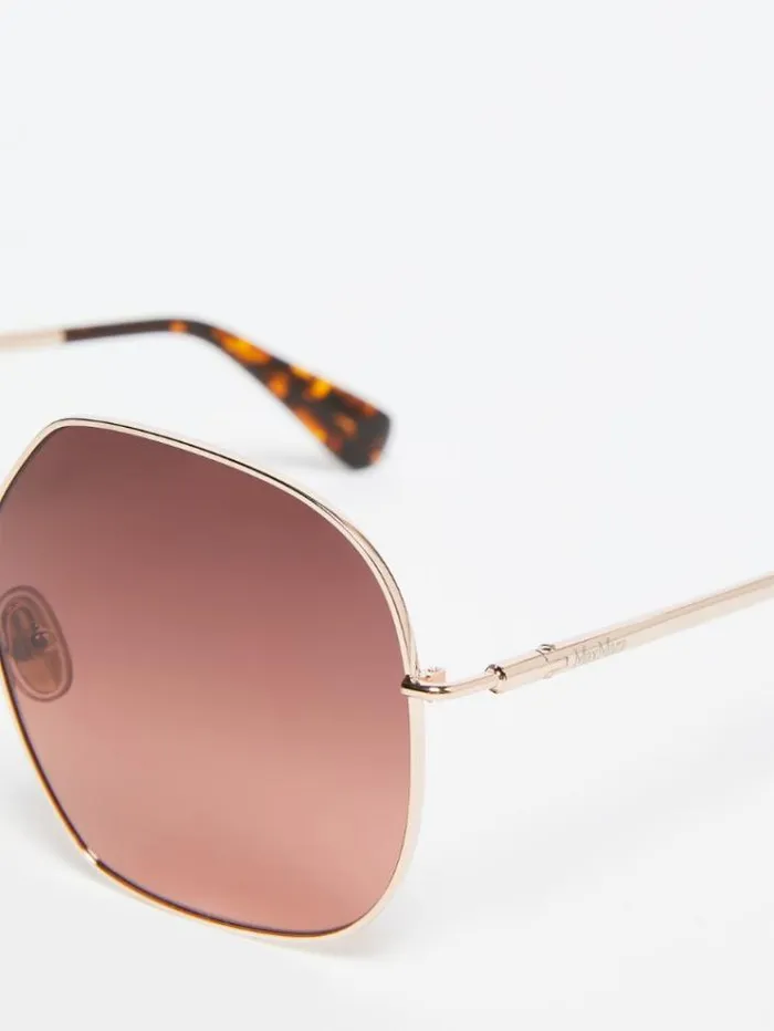 Woman Metal Sunglasses Brown Bordeaux Maxmara Eyewear Woman Metal Sunglasses Brown Bordeaux Maxmara Eyewear