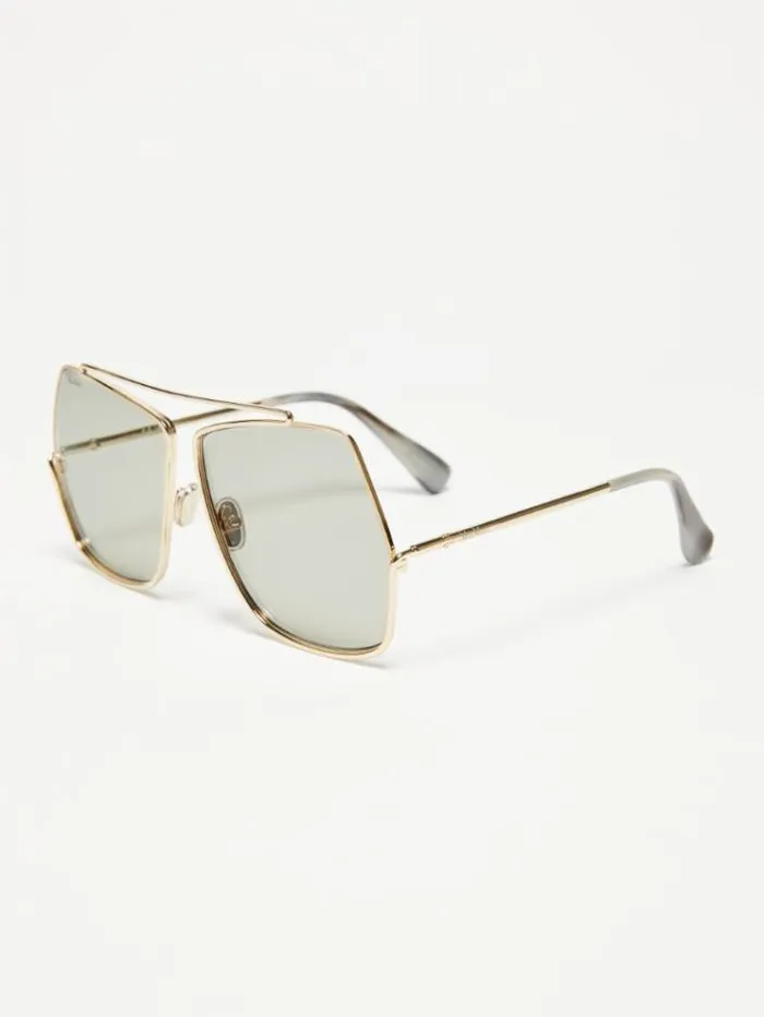 Woman Metallic Sunglasses Dark Grey Maxmara Eyewear