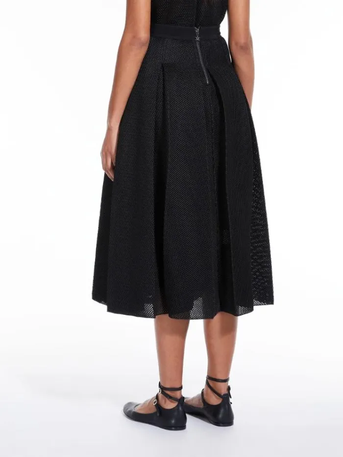 Woman Midi Skirt In Mesh Effect Jersey Black Maxmara Skirts Woman Midi Skirt In Mesh Effect Jersey Black Maxmara Skirts