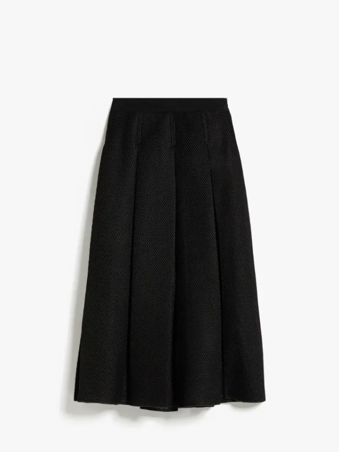 Woman Midi Skirt In Mesh Effect Jersey Black Maxmara Skirts Woman Midi Skirt In Mesh Effect Jersey Black Maxmara Skirts