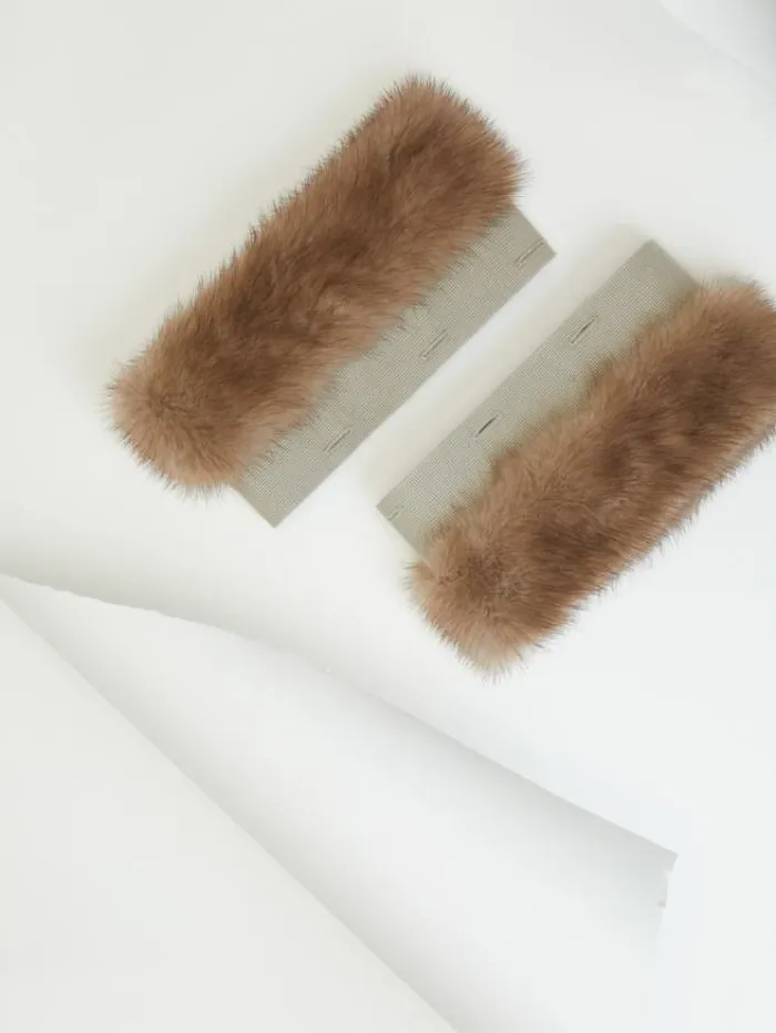 Woman Mink Cuffs Ivory Maxmara The Cube Accessories