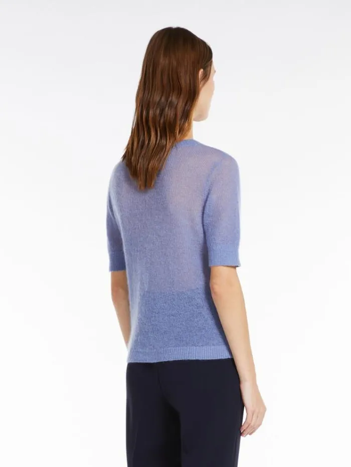 Woman Mohair Gauze Sweater Light Blue Maxmara Knitwear And Sweatshirts Woman Mohair Gauze Sweater Light Blue Maxmara Knitwear And Sweatshirts