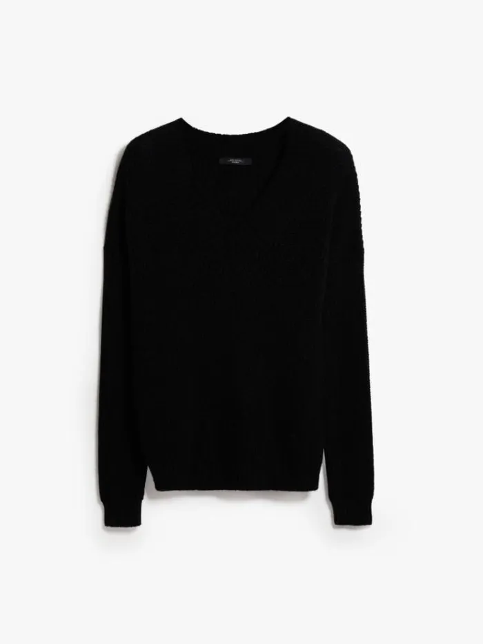 Woman Mohair Yarn Sweater Black Maxmara Knitwear And Sweatshirts Woman Mohair Yarn Sweater Black Maxmara Knitwear And Sweatshirts