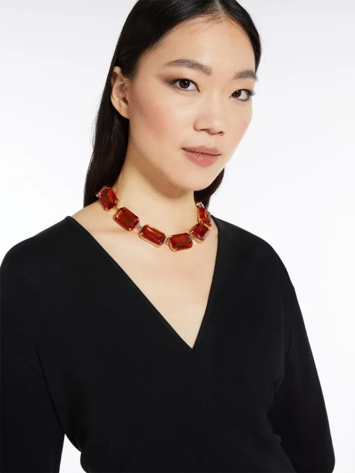 Woman Necklace With Bezels Yellow Maxmara Jewelry Woman Necklace With Bezels Yellow Maxmara Jewelry