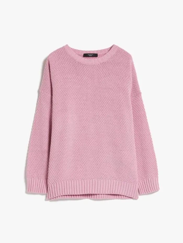 Woman Oversized Cotton Blend Top Pink Maxmara Knitwear And Sweatshirts Woman Oversized Cotton Blend Top Pink Maxmara Knitwear And Sweatshirts