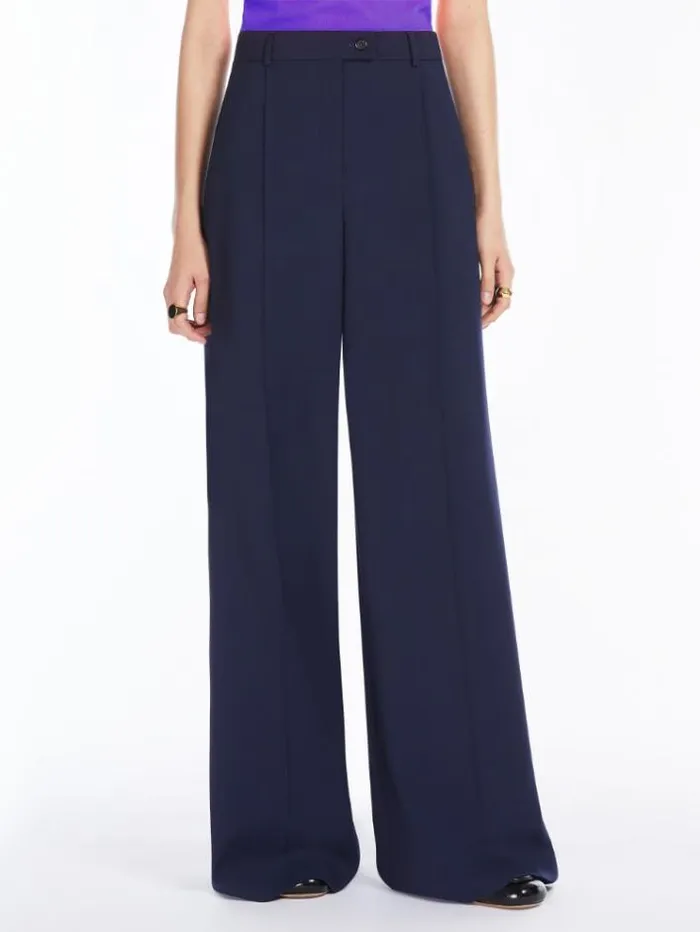 Woman Oversized Stretch Wool Trousers Midnightblue Maxmara Suit
