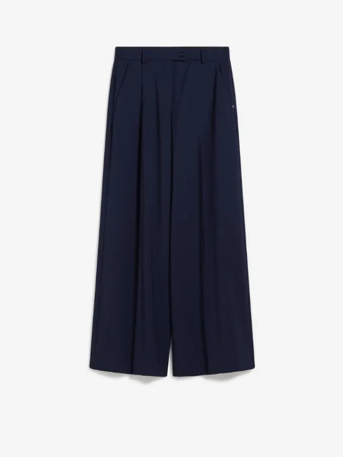 Woman Oversized Stretch Wool Trousers Midnightblue Maxmara Suit Woman Oversized Stretch Wool Trousers Midnightblue Maxmara Suit