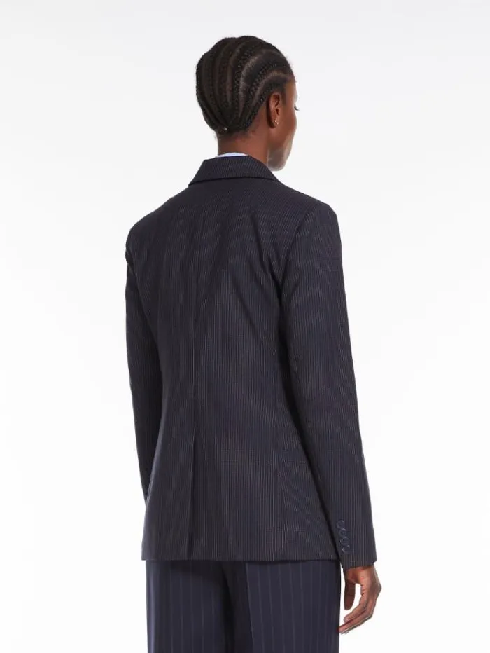Woman Pinstripe Woolblend Blazer Navy Maxmara Suit Woman Pinstripe Woolblend Blazer Navy Maxmara Suit