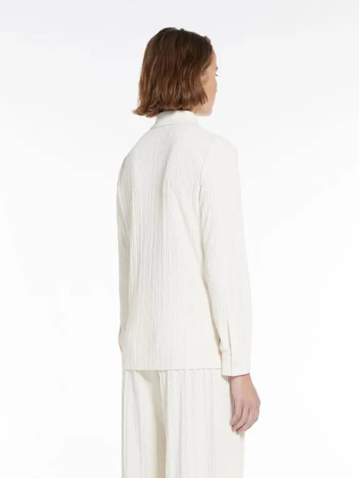 Woman Pleated Jersey Shirt Ivory Maxmara Tshirts