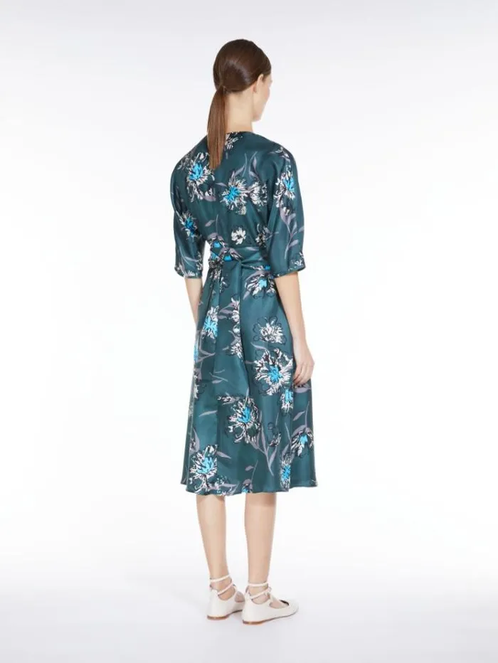 Woman Printed Silk Dress Pastel Green Maxmara Dresses Woman Printed Silk Dress Pastel Green Maxmara Dresses