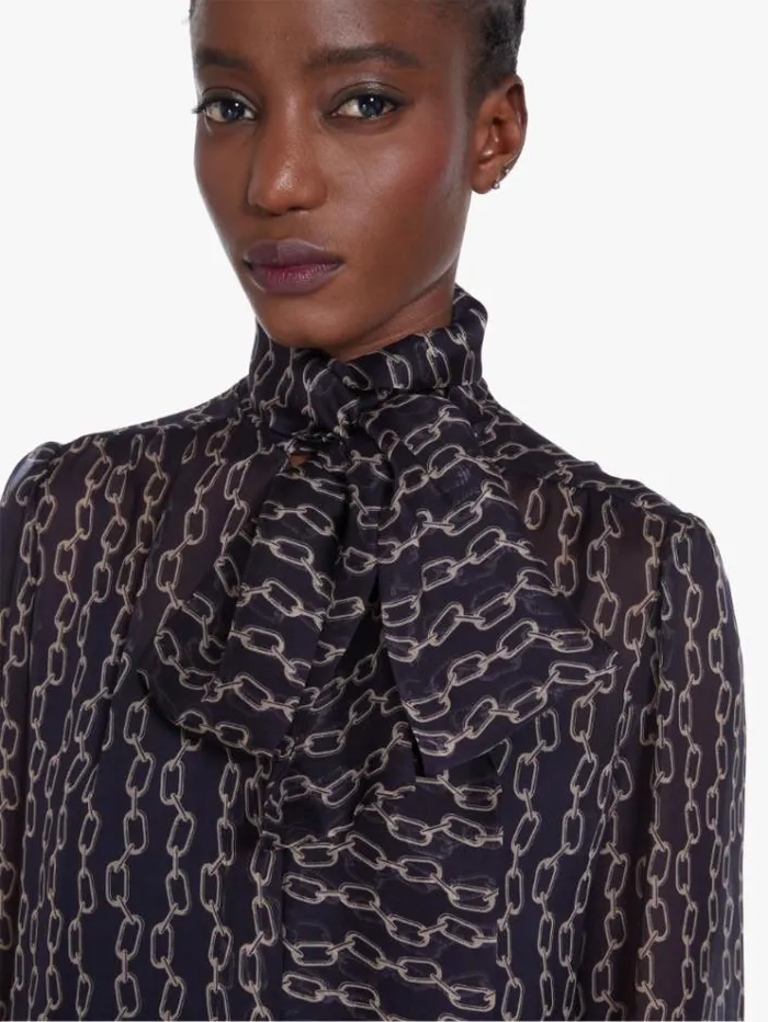 Woman Printed Silk Foulard Shirt Navy Maxmara Shirts And Tops Woman Printed Silk Foulard Shirt Navy Maxmara Shirts And Tops