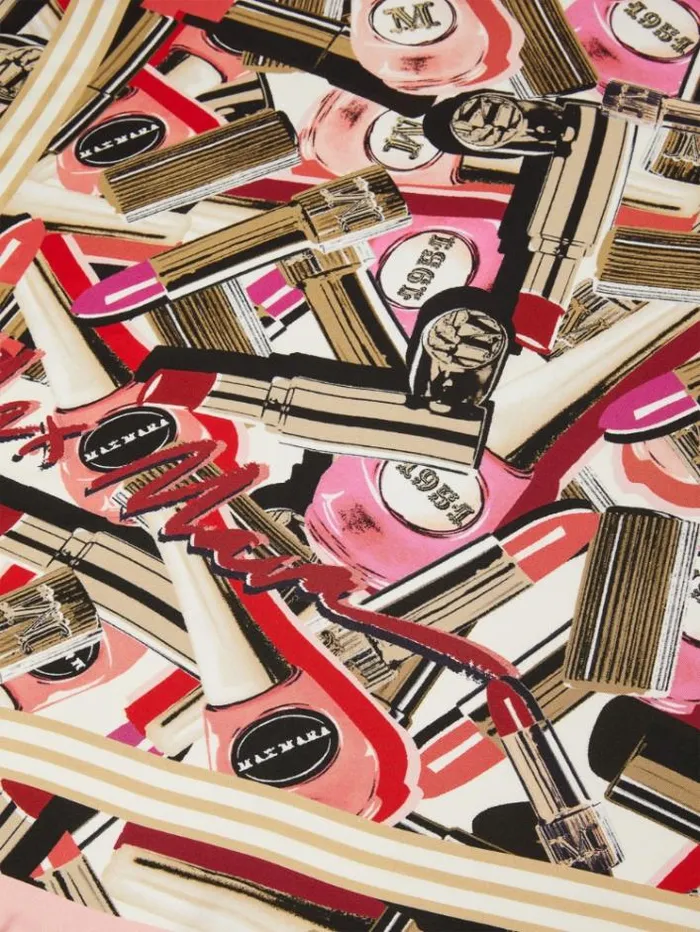 Woman Printed Silk Foulard Sugaredalmond Rose Maxmara Scarves And Foulards