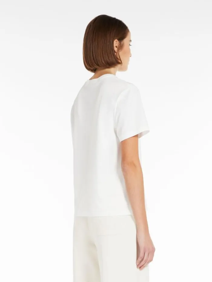 Woman Roundneck Jersey Tshirt White Maxmara Tshirts Woman Roundneck Jersey Tshirt White Maxmara Tshirts