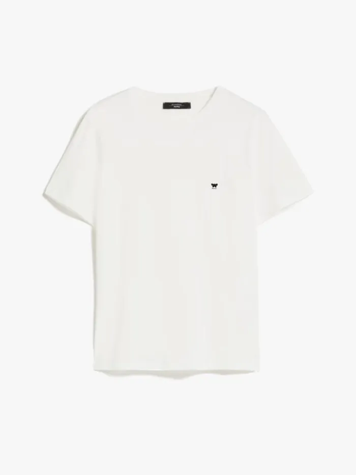 Woman Roundneck Jersey Tshirt White Maxmara Tshirts Woman Roundneck Jersey Tshirt White Maxmara Tshirts