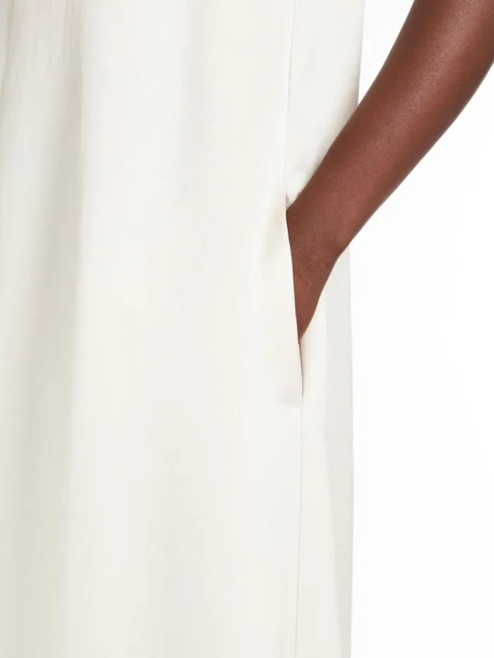 Woman Satin Tshirt Dress Ivory Maxmara Dresses Woman Satin Tshirt Dress Ivory Maxmara Dresses