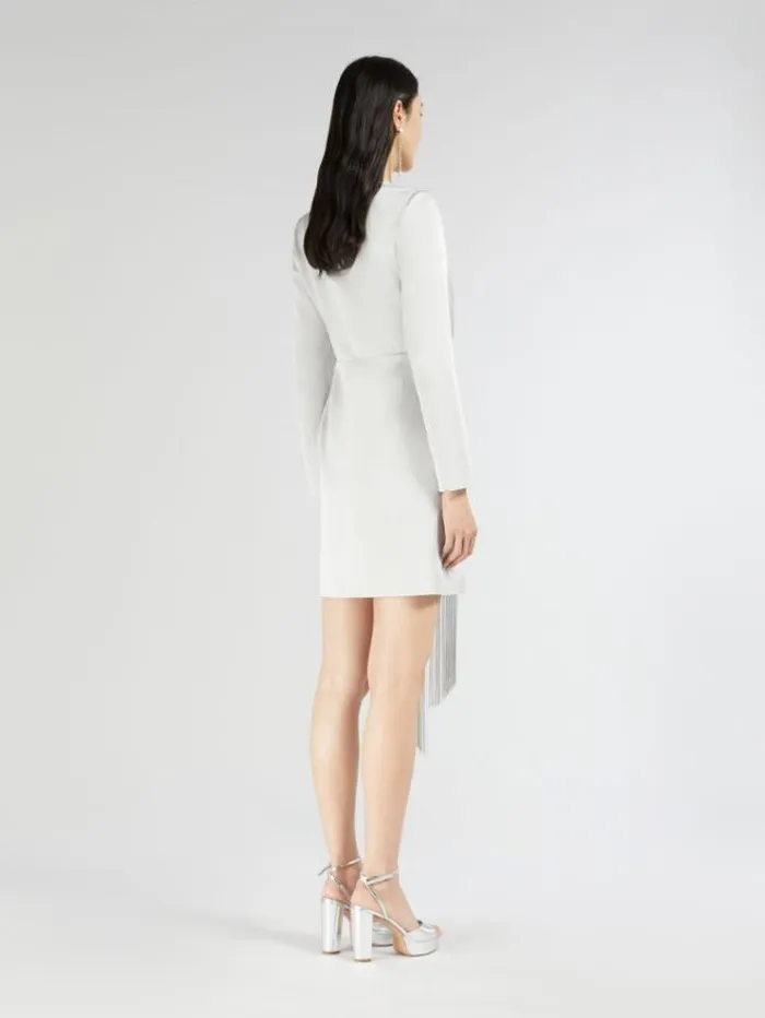 Woman Satin Wrap Dress Silver Maxmara Dresses Woman Satin Wrap Dress Silver Maxmara Dresses