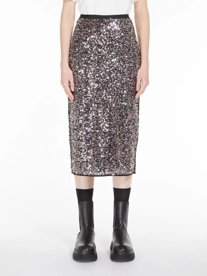 Woman Sequinned Pencil Skirt Multicolour Maxmara Skirts