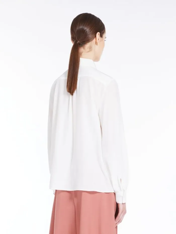 Woman Shirt In Washed Silk Ivory Maxmara Shirts And Tops Woman Shirt In Washed Silk Ivory Maxmara Shirts And Tops