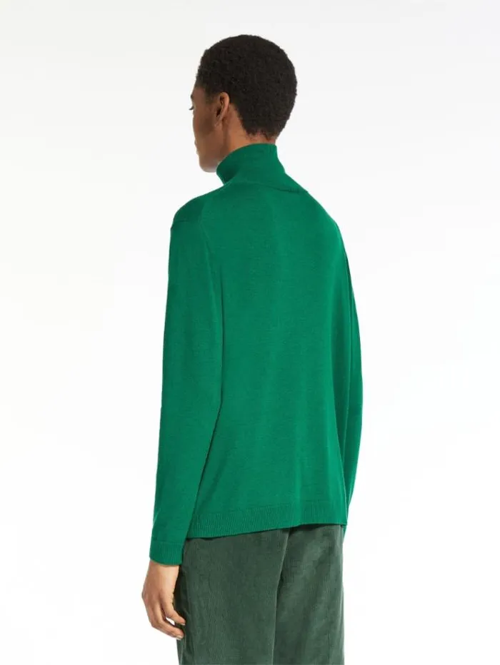 Woman Silk And Wool Yarn Sweater Green Maxmara Knitwear And Sweatshirts Woman Silk And Wool Yarn Sweater Green Maxmara Knitwear And Sweatshirts