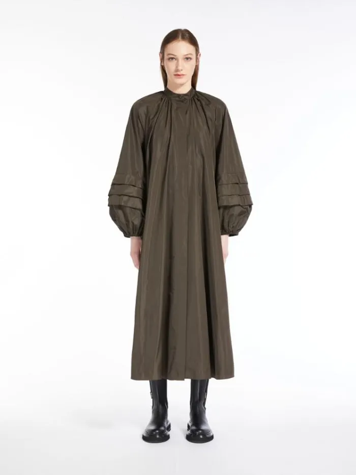 Woman Silkblend Taffeta Dress Kaki Maxmara Dresses
