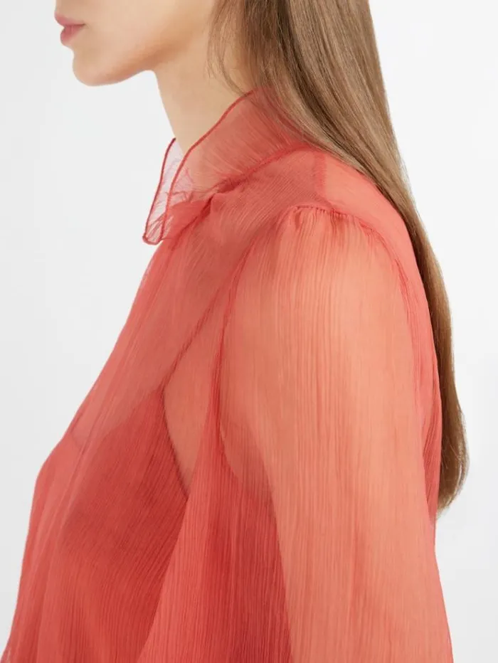 Woman Silk Crepon Blouse Geranium Maxmara Shirts And Tops Woman Silk Crepon Blouse Geranium Maxmara Shirts And Tops