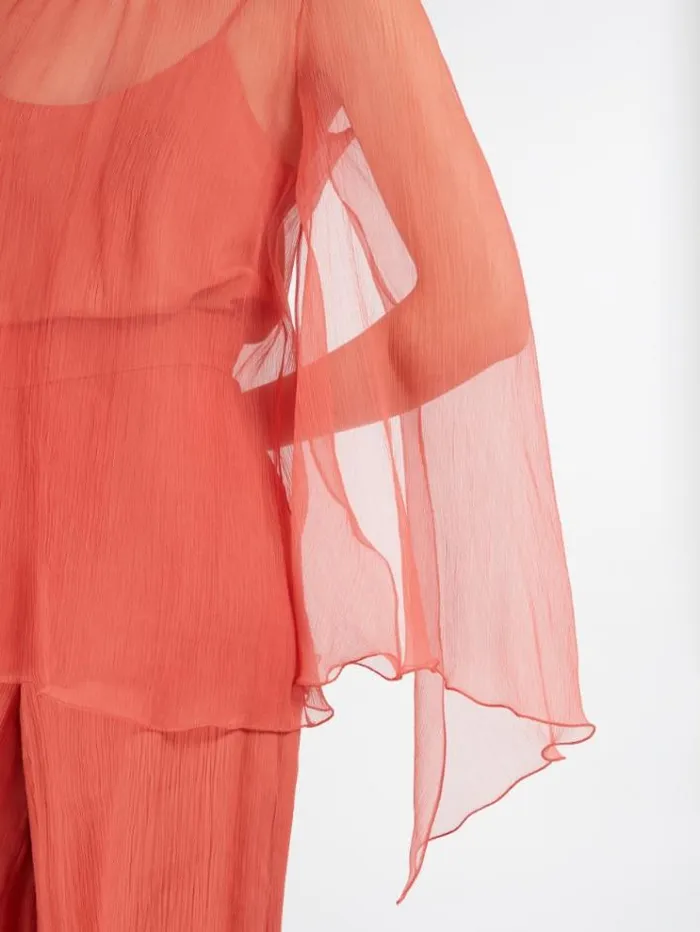 Woman Silk Crepon Blouse Geranium Maxmara Shirts And Tops Woman Silk Crepon Blouse Geranium Maxmara Shirts And Tops
