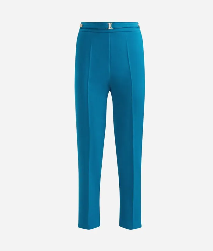Woman Skirts and Trousers Alviero Martini Stretch Fabric Trousers With 1c Accessory Prussian Blue