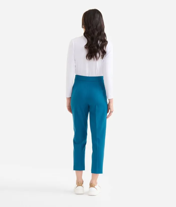 Woman Skirts and Trousers Alviero Martini Stretch Fabric Trousers With 1c Accessory Prussian Blue