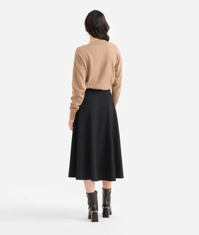Woman Skirts and Trousers Alviero Martini Winter Cady Skirt With Jewel Buttons Black