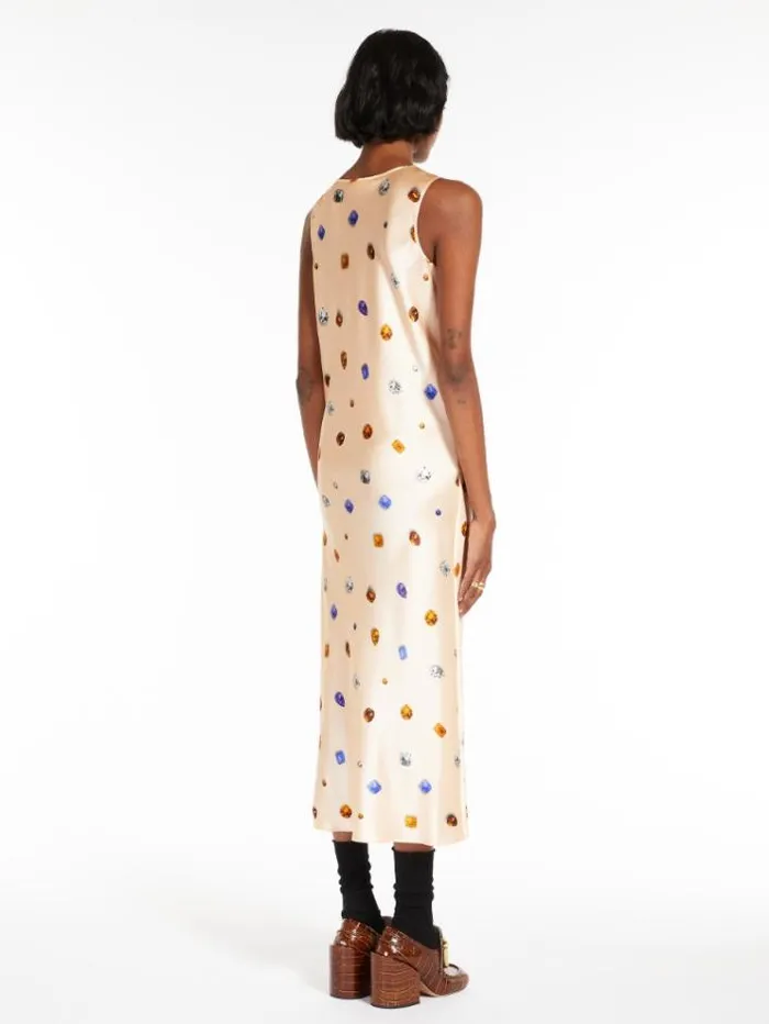 Woman Sleeveless Printed Silk Dress Antique Rose Maxmara Dresses Woman Sleeveless Printed Silk Dress Antique Rose Maxmara Dresses