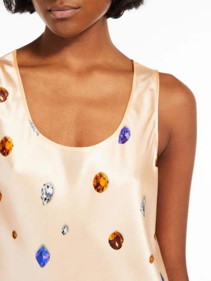 Woman Sleeveless Printed Silk Dress Antique Rose Maxmara Dresses Woman Sleeveless Printed Silk Dress Antique Rose Maxmara Dresses
