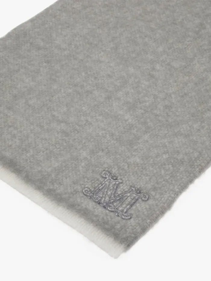 Woman Stole In An Alpaca Blend With Embroidery Light Grey Maxmara Scarves And Foulards