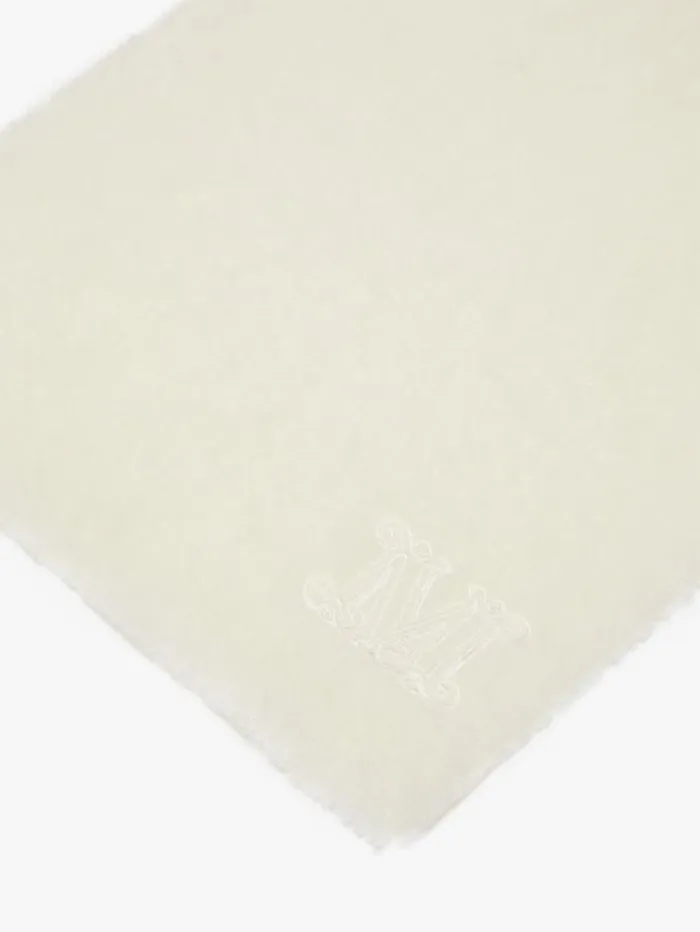 Woman Stole In An Alpaca Blend With Embroidery White Maxmara Scarves And Foulards