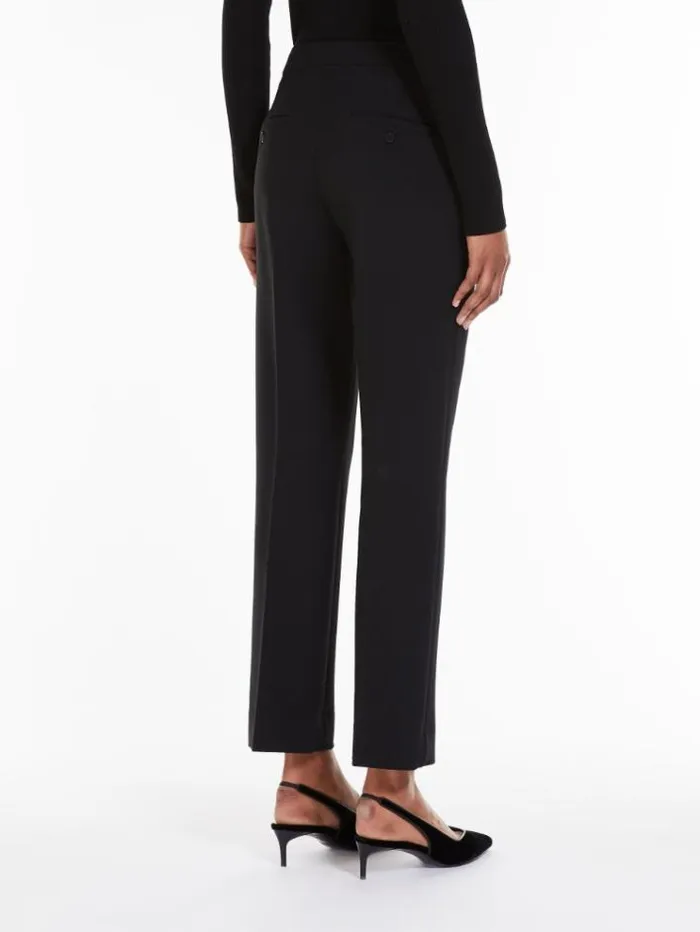 Woman Straight Wool Trousers Black Maxmara Trousers