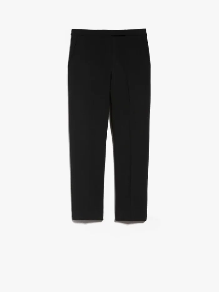 Woman Straight Wool Trousers Black Maxmara Trousers