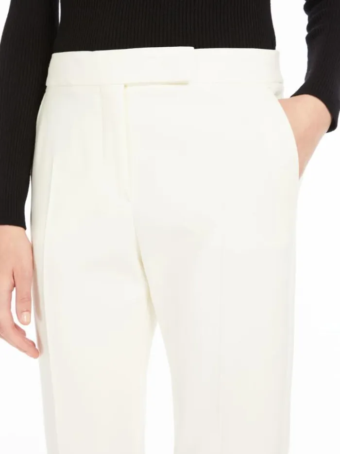 Woman Straight Wool Trousers White Maxmara Trousers Woman Straight Wool Trousers White Maxmara Trousers