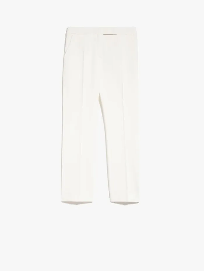 Woman Straight Wool Trousers White Maxmara Trousers Woman Straight Wool Trousers White Maxmara Trousers
