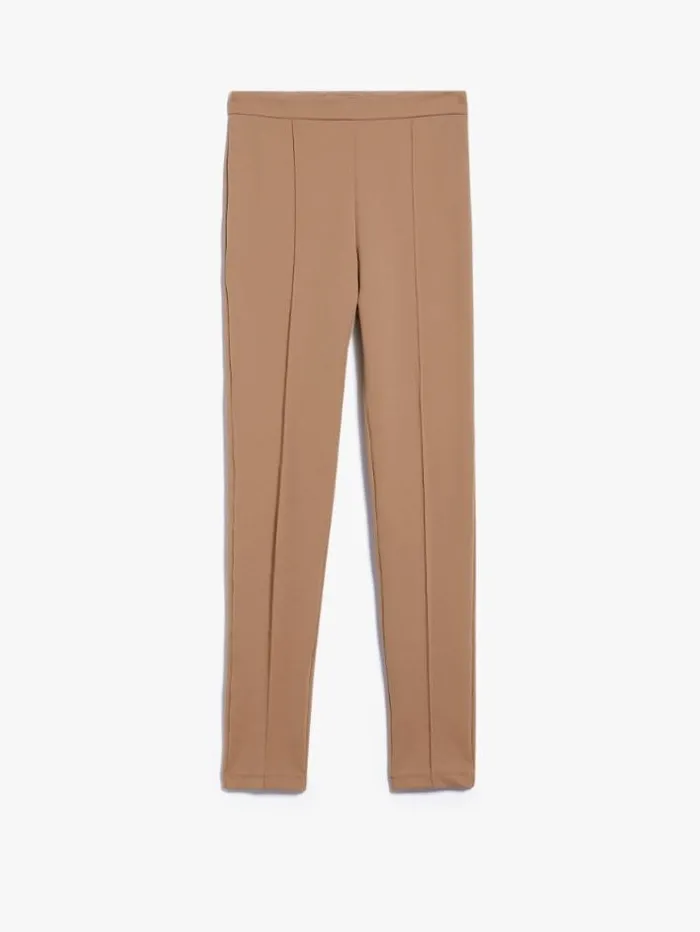 Woman Stretch Jersey Leggings Camel Maxmara Trousers Woman Stretch Jersey Leggings Camel Maxmara Trousers