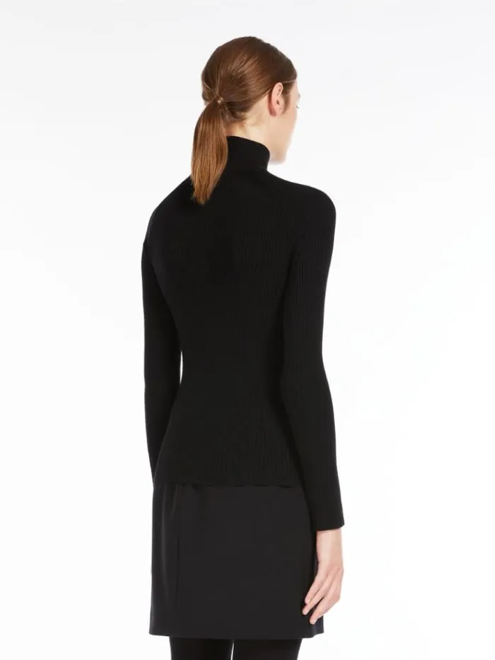 Woman Stretch Wool Turtleneck Black Maxmara Knitwear And Sweatshirts Woman Stretch Wool Turtleneck Black Maxmara Knitwear And Sweatshirts
