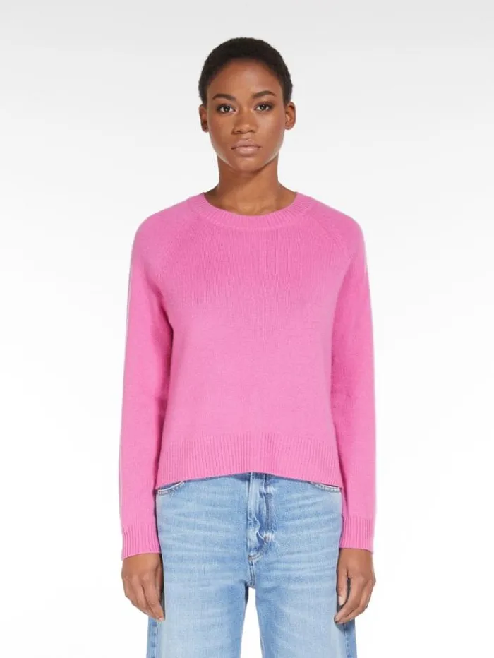 Woman Striped Cashmere Knit Fuchsia Maxmara Knitwear And Sweatshirts