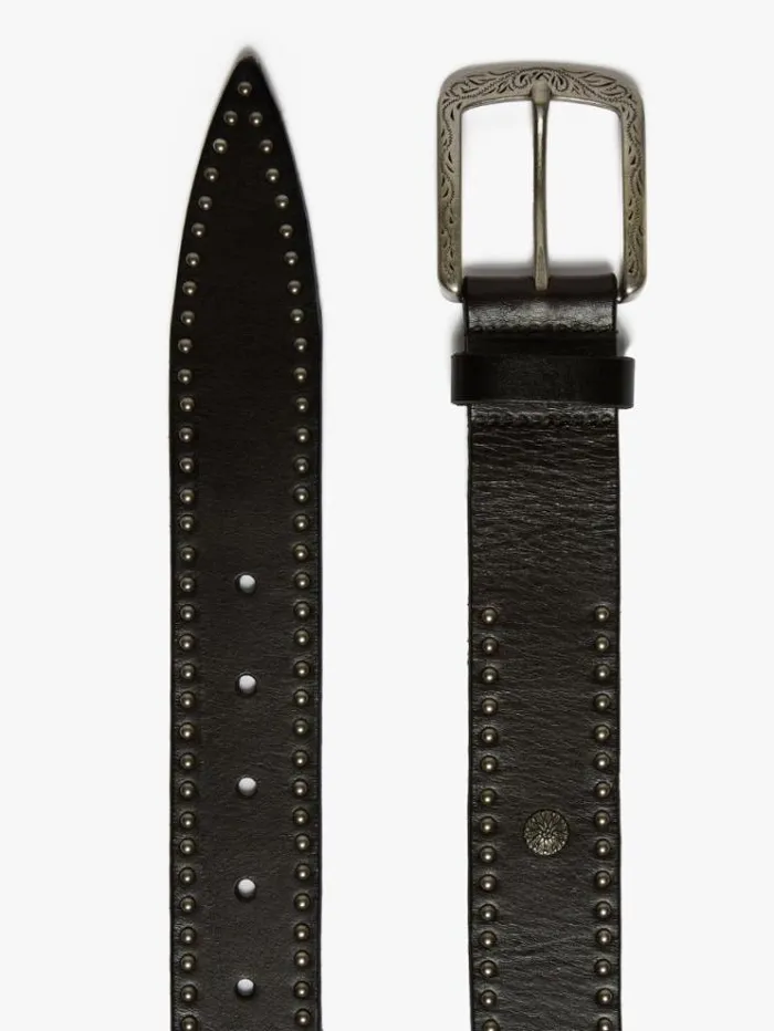 Woman Studded Leather Belt Dark Brown Maxmara Belts