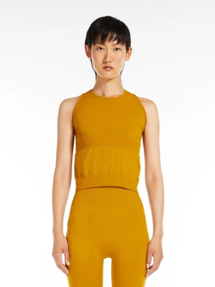 Woman Technical Fabric Top Ochre Maxmara Knitwear And Sweatshirts