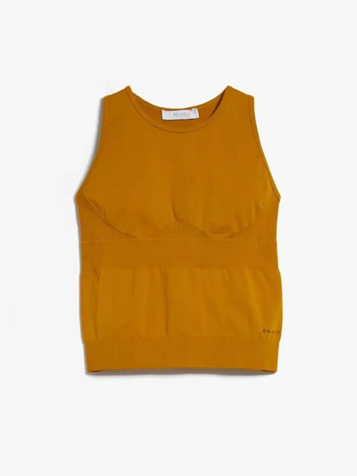 Woman Technical Fabric Top Ochre Maxmara Knitwear And Sweatshirts Woman Technical Fabric Top Ochre Maxmara Knitwear And Sweatshirts