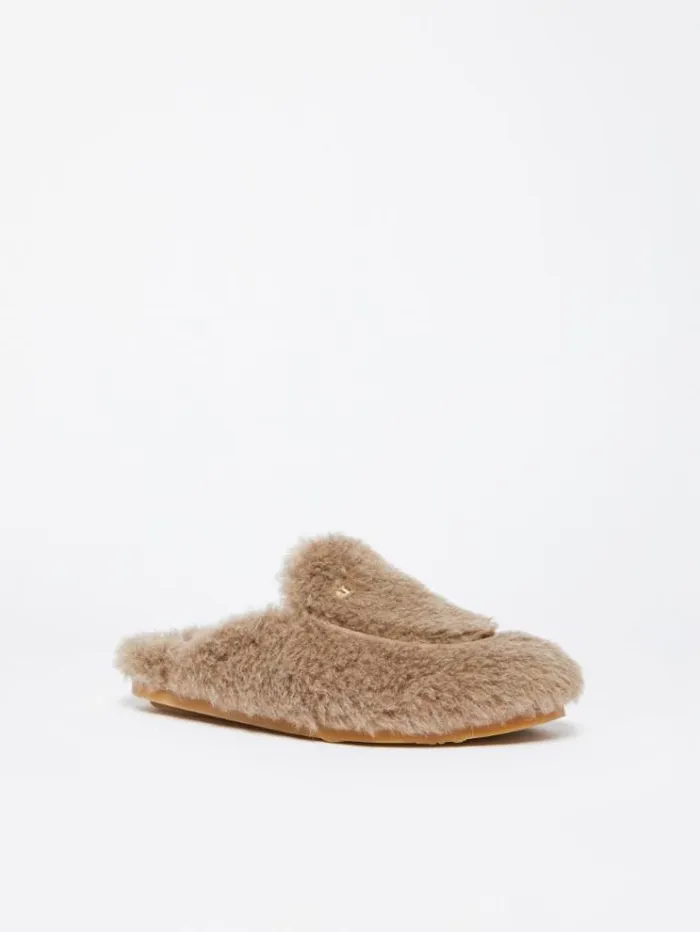 Woman Teddy Mules Turtledove Maxmara Flat Shoes