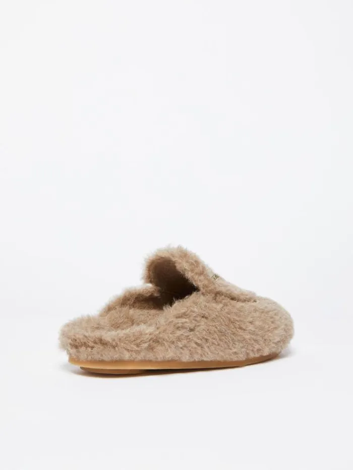 Woman Teddy Mules Turtledove Maxmara Flat Shoes Woman Teddy Mules Turtledove Maxmara Flat Shoes