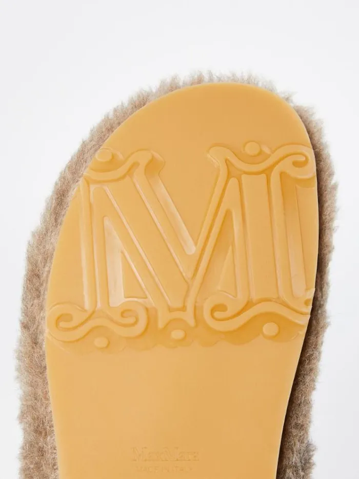 Woman Teddy Mules Turtledove Maxmara Flat Shoes Woman Teddy Mules Turtledove Maxmara Flat Shoes