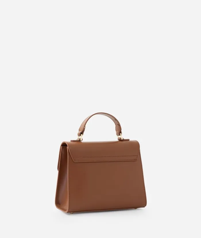 Woman Top Handle Bags Alviero Martini Winter Spirit Mini Smooth Leather Tote Bag With Crossbody Strap Chestnut
