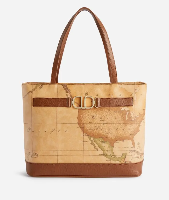Woman Totes Alviero Martini 3d Geo Shopper Bag Chestnut