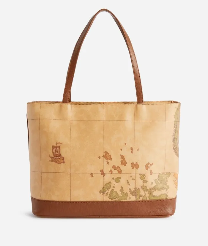 Woman Totes Alviero Martini 3d Geo Shopper Bag Chestnut